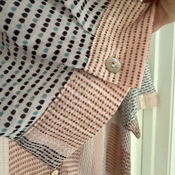 Rose & Olive Color Block Button Down Blouse – Size 3X - Picture 4 of 8